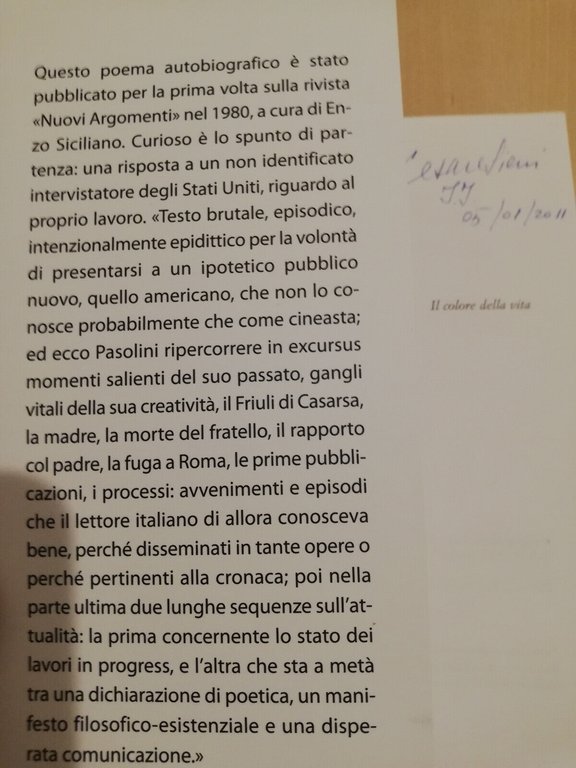 Poeta delle ceneri, Pier Paolo Pasolini, 2010, Archinto