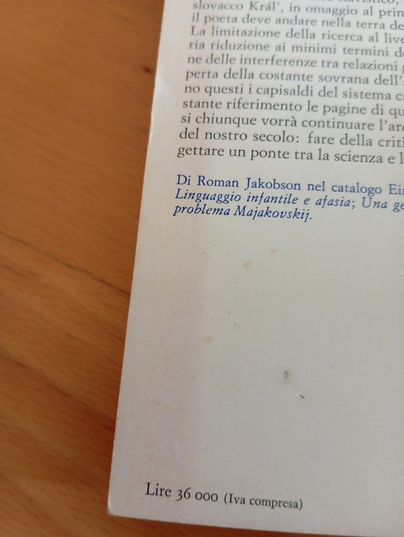 Poetica e poesia, Roman Jakobson, Einaudi, 1985