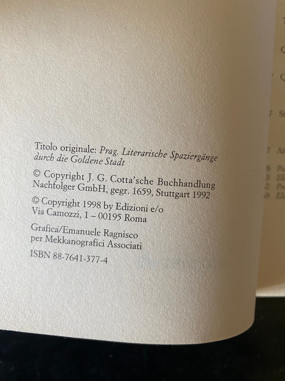 Praga. Passeggiate letterarie nella città d'oro, Hartmut Binder, e/o, 1998