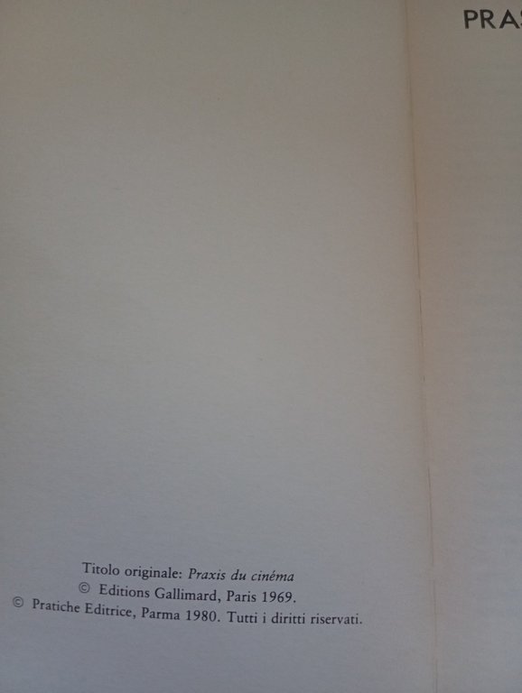 Prassi del cinema, Noel Burch, Pratiche Editrice, 1980
