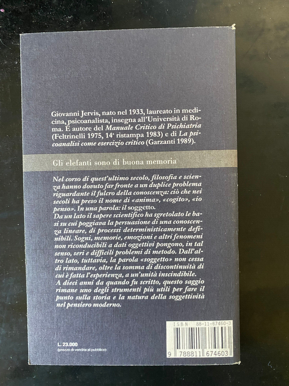 Presenza e identità. Lezioni di psicologia, Giovanni Jervis, Garzanti, 1992