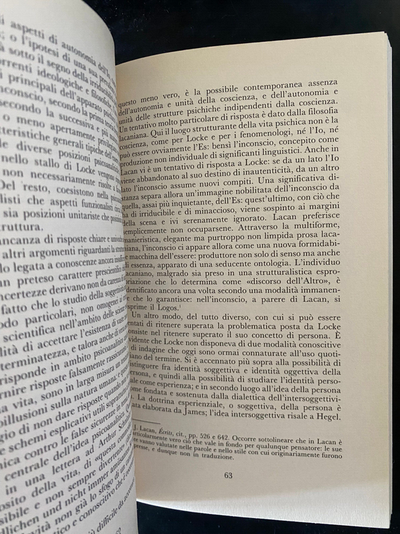 Presenza e identità. Lezioni di psicologia, Giovanni Jervis, Garzanti, 1992