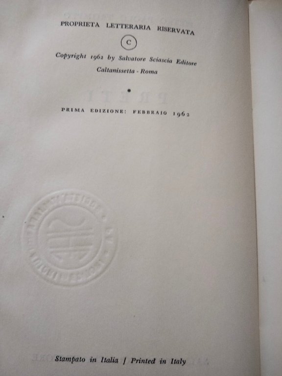 Preti, Pietro Paolo Trompeo, Salvatore Sciascia Editore, 1962 | Immagine Gallery 7