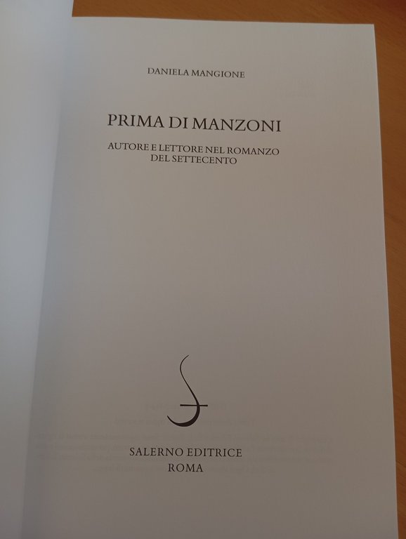 Prima di Manzoni, Daniela Mangione, Salerno Editrice, 2012
