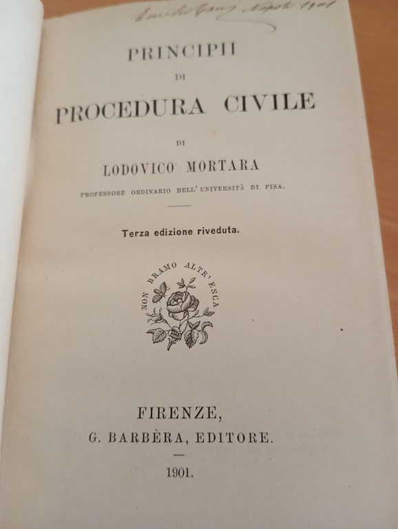 Principi di procedura civile, Lodovico Mortara, Barbera, 1901