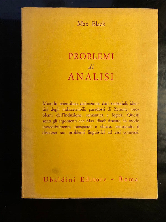 Problemi di analisi, Max Black, 1968, Ubaldini