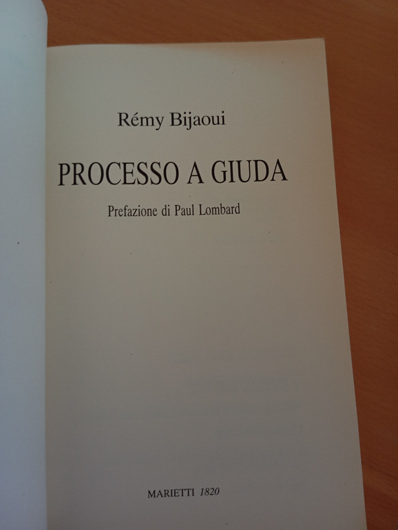 Processo a Giuda, Rémi Bijaoui, Marietti, 2003