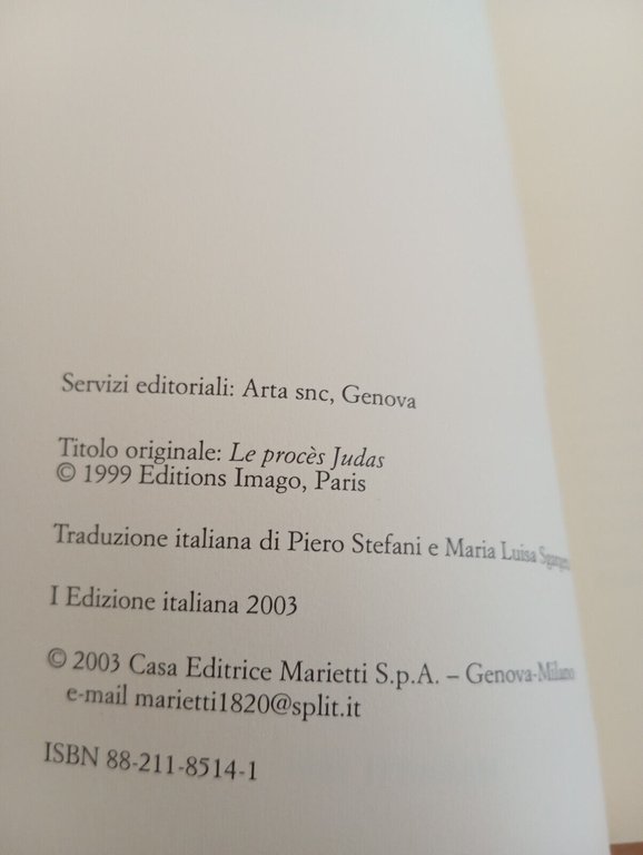 Processo a Giuda, Rémi Bijaoui, Marietti, 2003