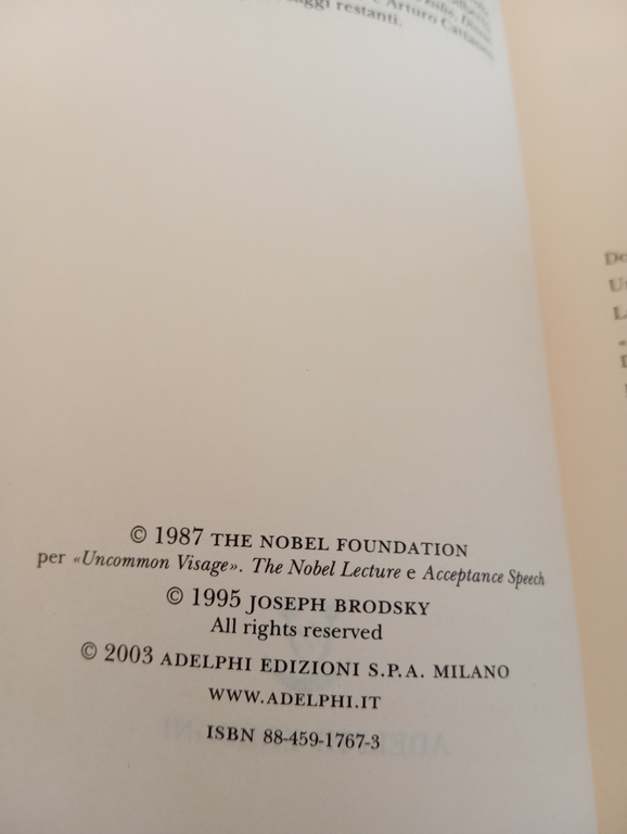 Profilo di Clio, Iosif Brodskij, Adelphi, 2003