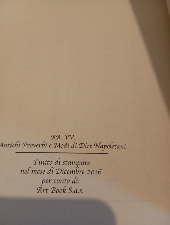 Proverbi e modi di dire napoletani, Art books, 2016