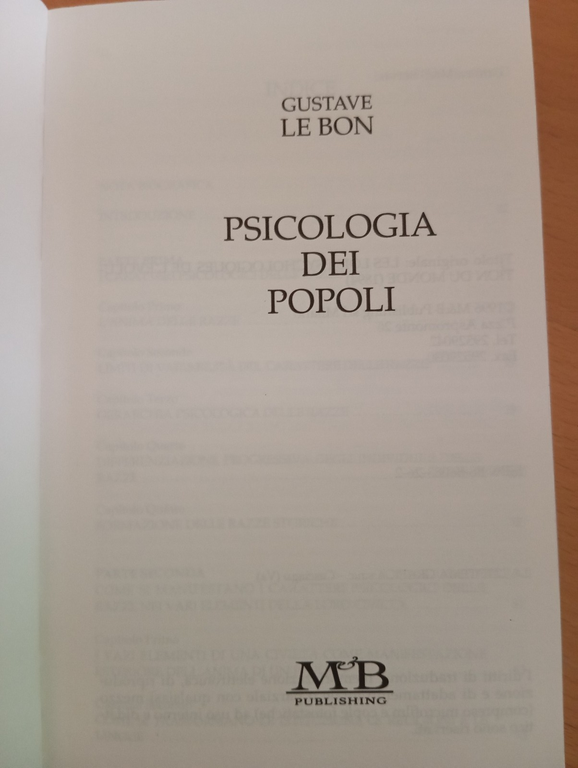 Psicologia dei popoli, Gustave Le bon, M&B Publishing, 1996 | Immagine Gallery 7