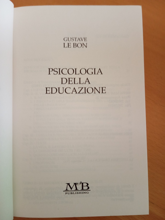Psicologia della educazione, Gustave Le Bon, M&B Publishing, 1996 | Immagine Gallery 4