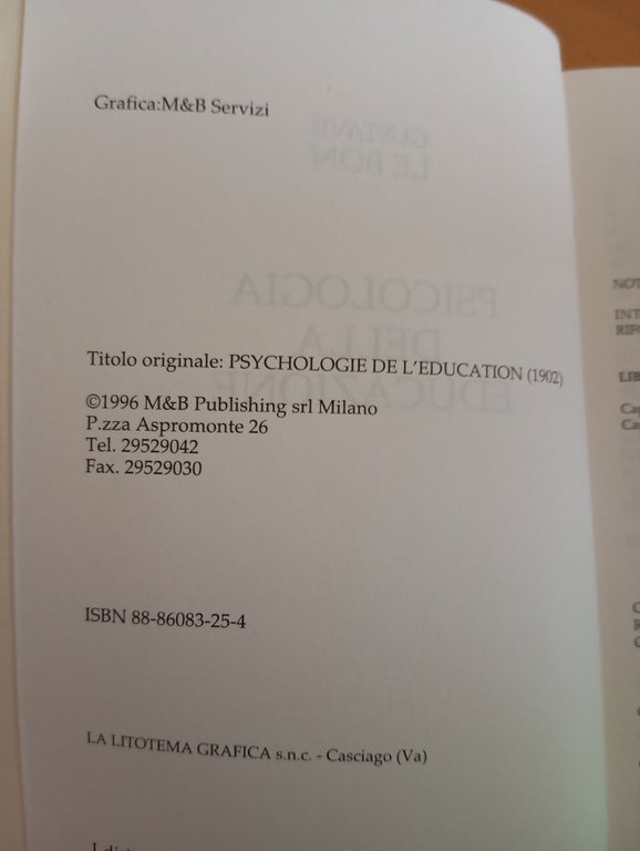 Psicologia della educazione, Gustave Le Bon, M&B Publishing, 1996 | Immagine Gallery 5