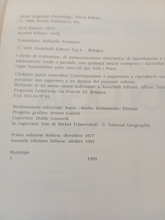 Psicologia, G Lindzey, R. Thompson, B. Spring, Zanichelli, Seconda edizione …