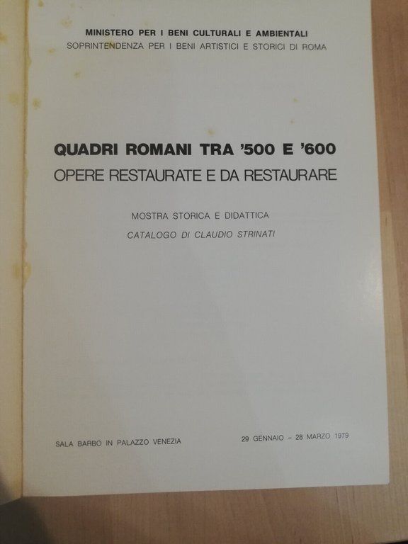 Quadri romani tra '500 e '600 opere restaurate e da …