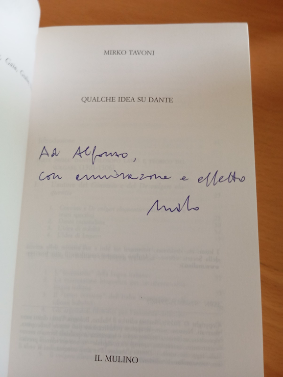 Qualche idea su Dante, Mirko Tavoni, il Mulino, 2015
