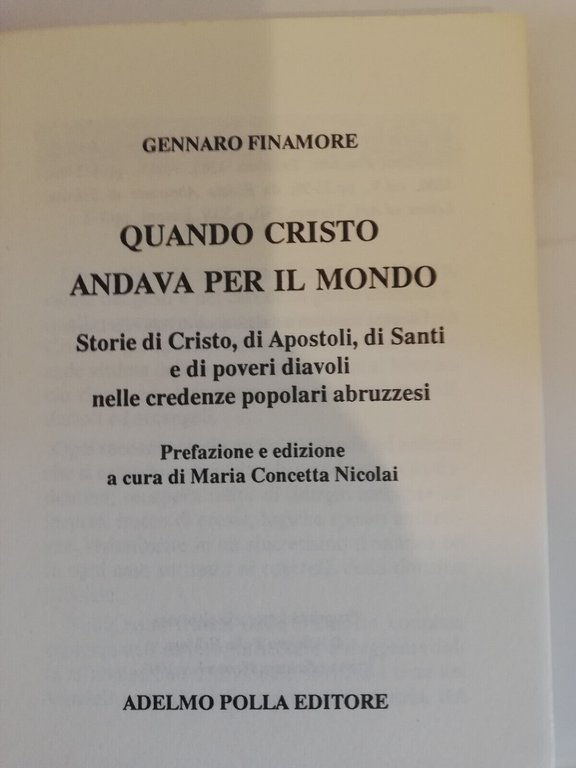 Quando Cristo andava per il mondo, G. Finamore, 1992, Adelmo …