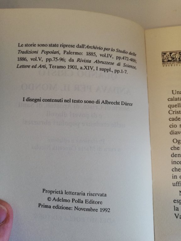 Quando Cristo andava per il mondo, G. Finamore, 1992, Adelmo …