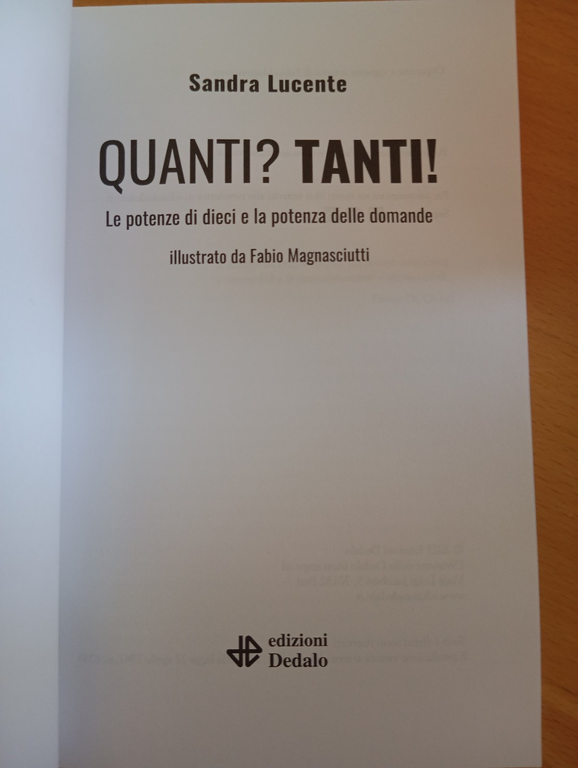 Quanti? Tanti! Le potenze di dieci, Sandro Lucente, Dedalo, 2023