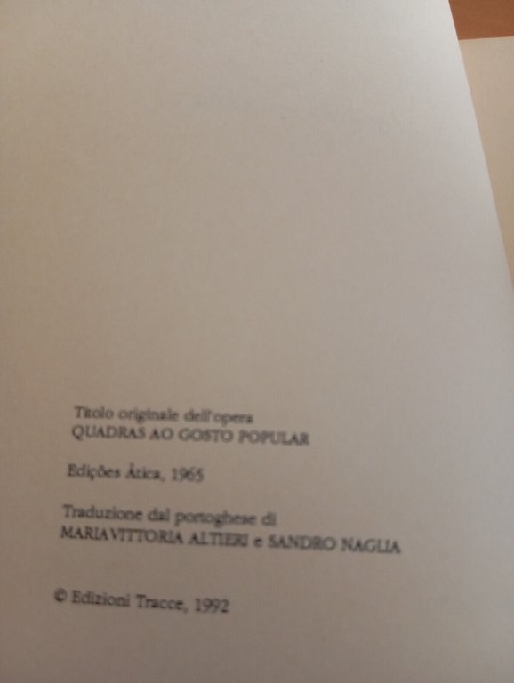 Quartine di gusto popolare, Fernando Pessoa, Edizioni Tracce, 1992