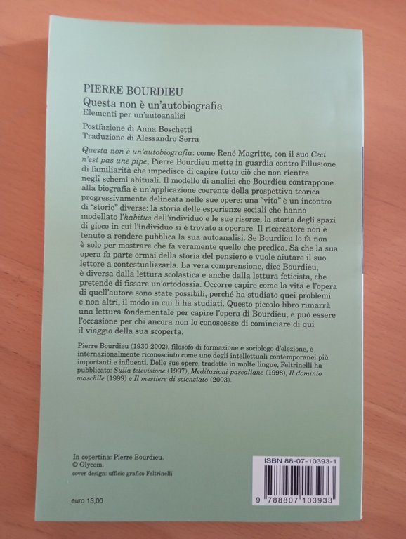 Questa non è un'autobiografia, Pierre Bourdieu, Feltrinelli, 2004, sottolineato | Immagine Gallery 4
