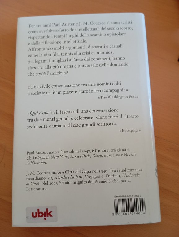 Qui e ora. Lettere 2008-2011, P. Auster - J. M. …