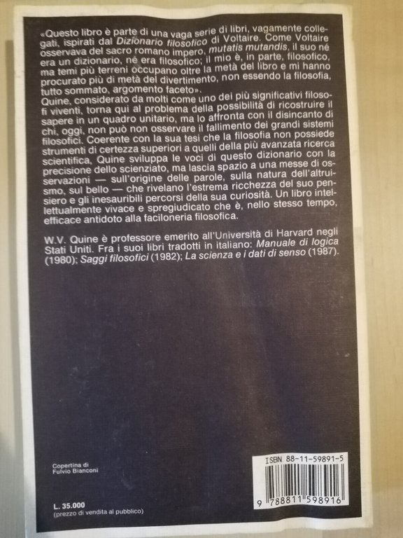 Quidditates. Quasi un dizionario filosofico, W. V. Quine, 1991, Garzanti