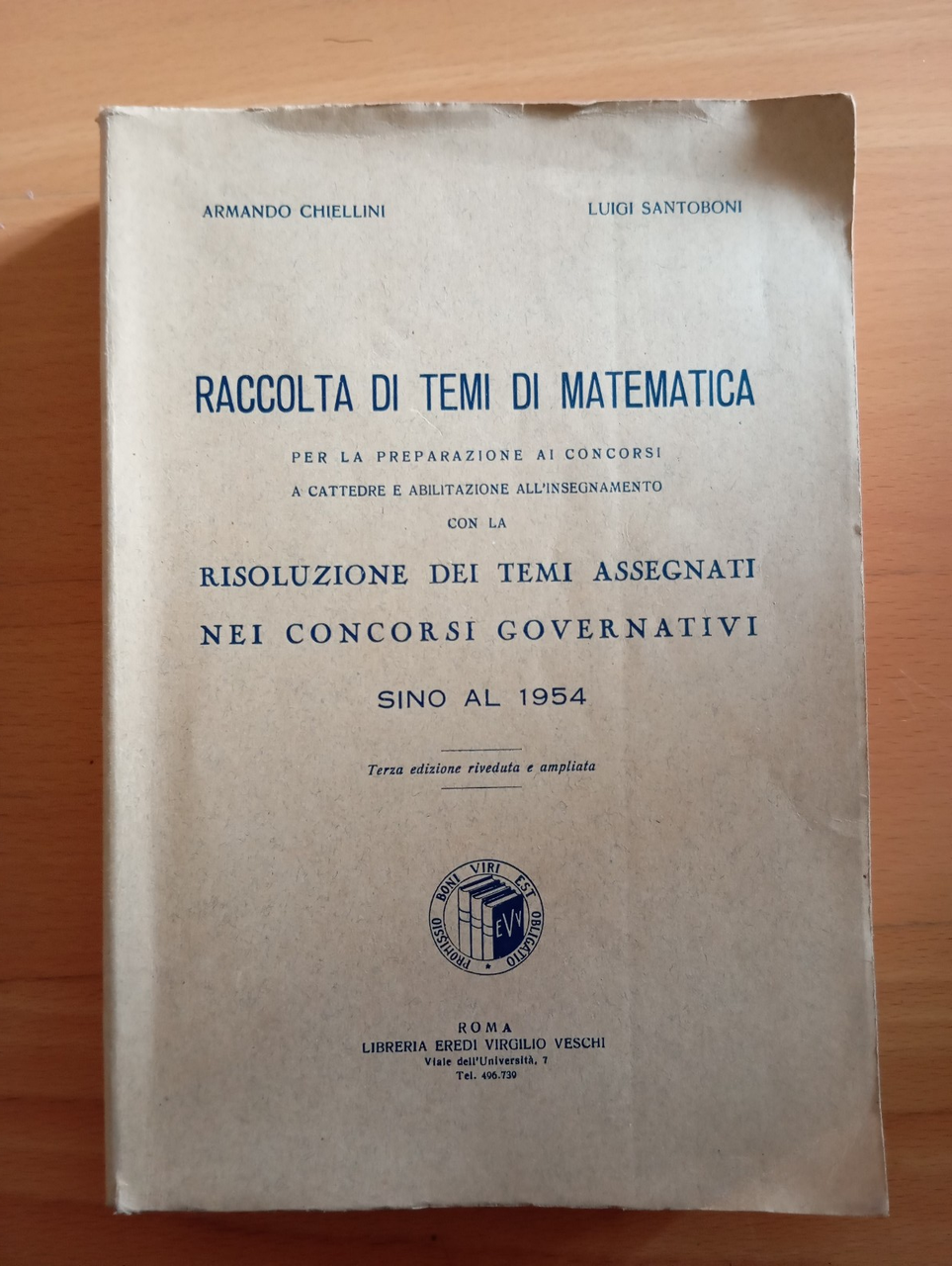 Raccolta di temi di matematica, Chiellini - Santoboni, 1955