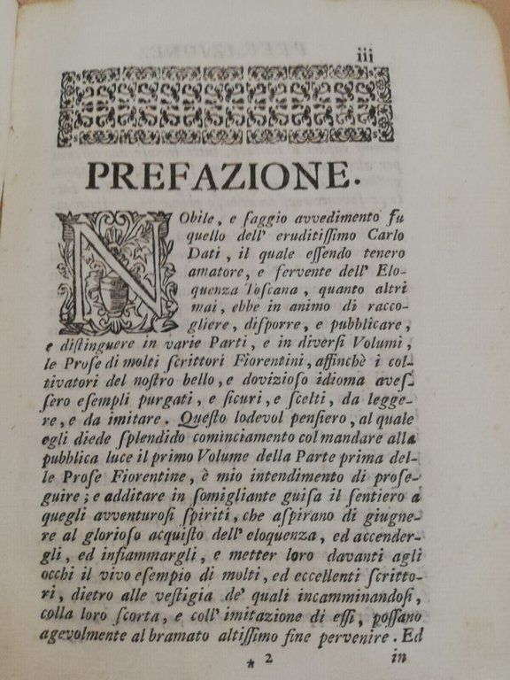 Raccolta prose fiorentine parte prima volume secondo, contenente orazioni, 1716