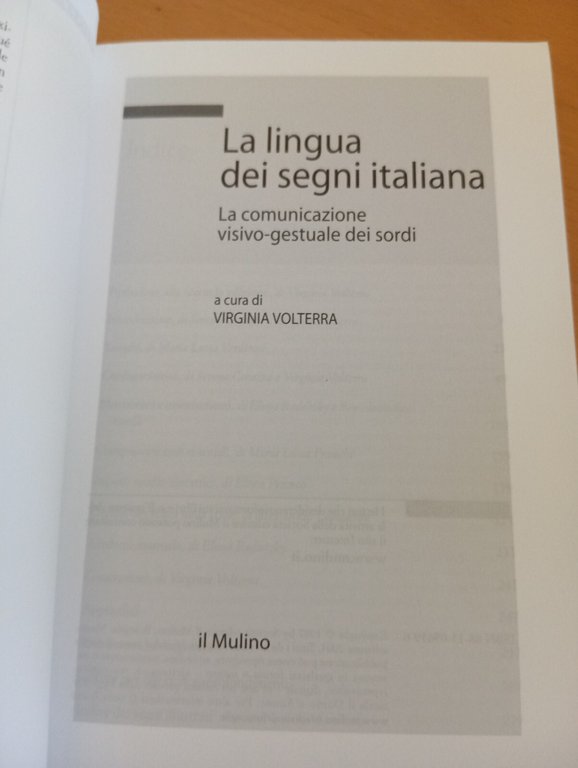 La lingua italiana dei segni, Virginia Volterra, Il Mulino, 2004