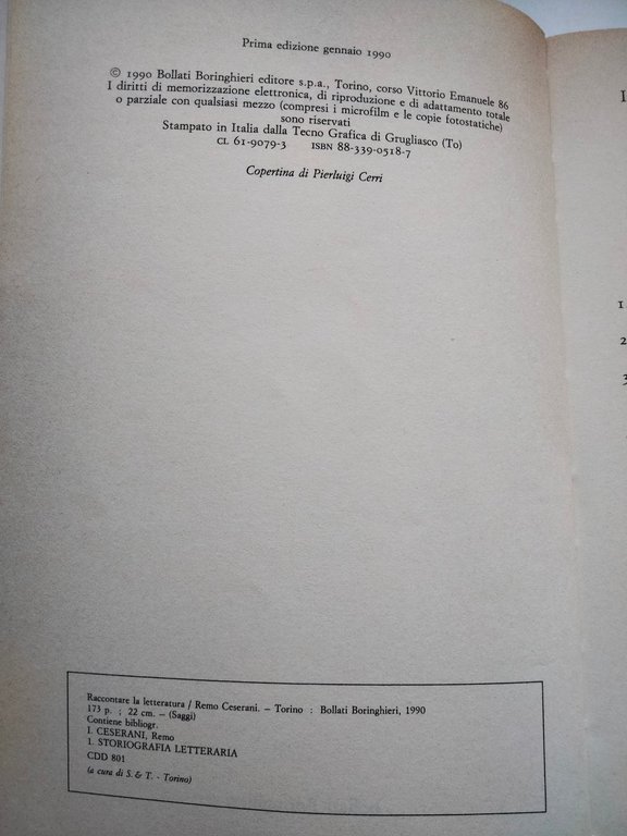 Raccontare la letteratura, Remo Ceserani, Bollati Boringhieri, 1990