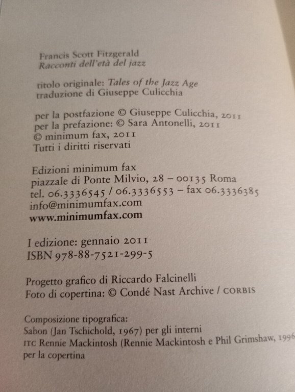 Racconti dell'et del jazz, Francis Scott Fitzgerald, Minimum fax, 2011