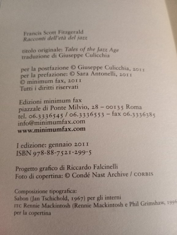 Racconti dell'età del jazz, Francis Scott Fitzgerald, Minimum fax, 2011