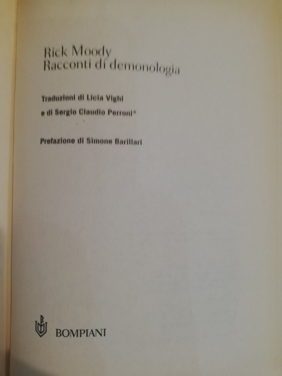 Racconti di demonologia, Rick Moody, Bompiani, 2003