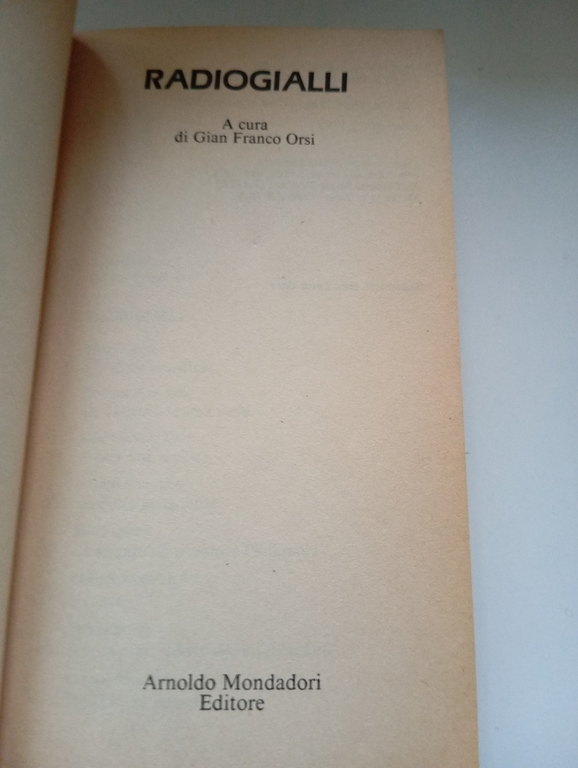 Radiogialli, Ellery Queen D. Hammett, G. F. Orsi, Mondadori 1989 …