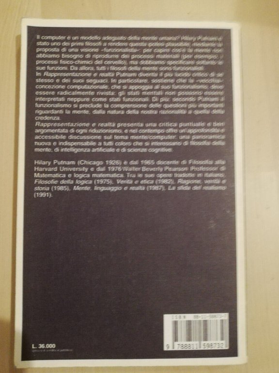 Rappresentazione e realtà, Hilary Putnam, 1993, Garzanti