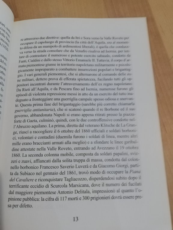 Reazione e brigantaggio nella sabina, nel circondario di Cittaducale, F. …