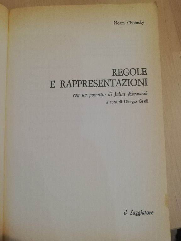 Regole e rappresentazioni, Noam Chomsky, Il Saggiatore, 1990