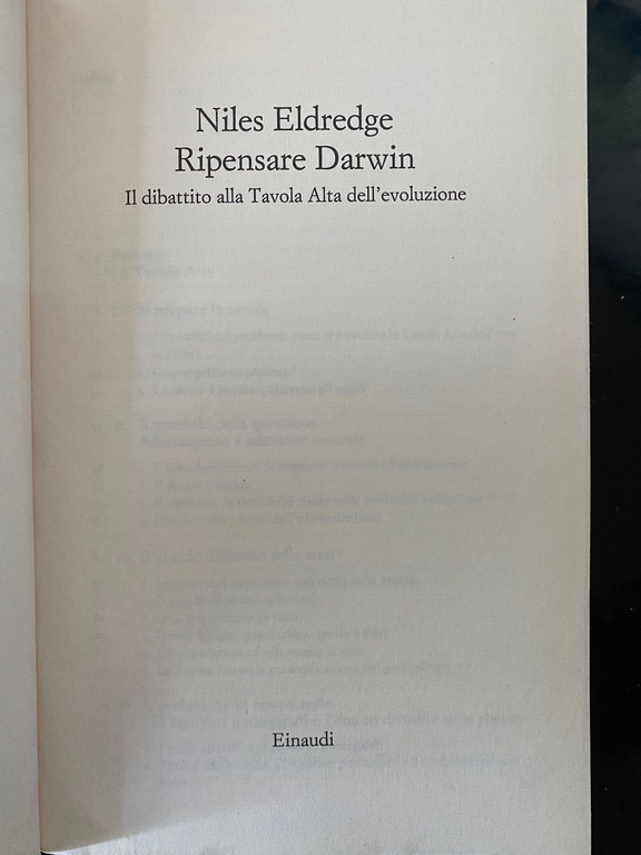 Ripensare Darwin, Niles Eldredge, Einaudi, 1999