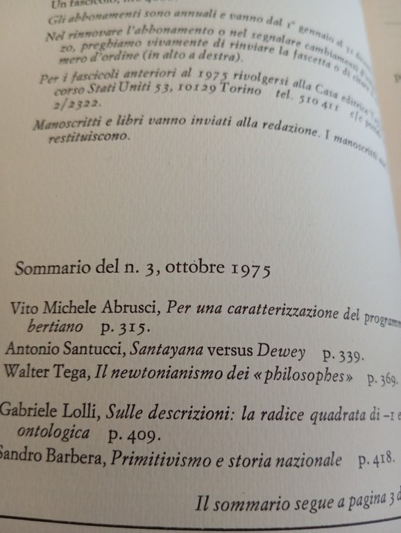 Rivista di filosofia, 3, ottobre 1975, Einaudi