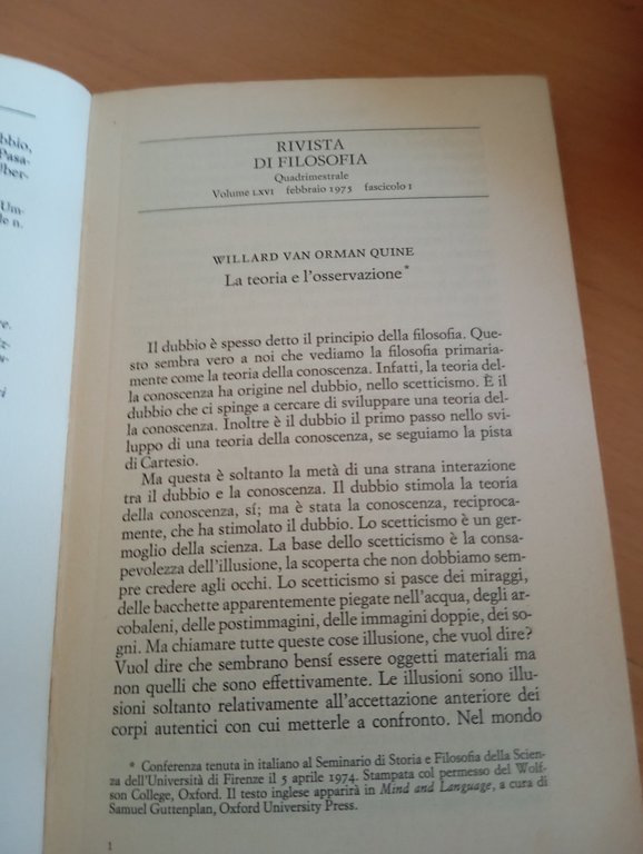 Rivista di filosofia numero 1 , Febbraio 1975