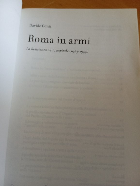 Roma in armi. La resistenza nella capitale, Davide Conti, Carocci, …