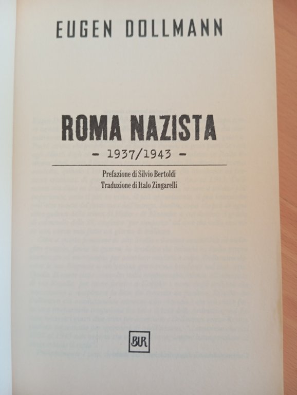 Roma nazista 1937/1943, Eugen Dollmann, Rizzoli, 2002