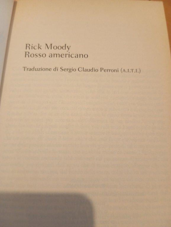 Rosso Americano, Rick Moody, Bompiani, 2001