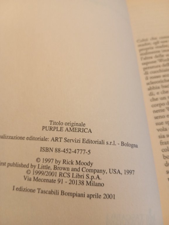 Rosso Americano, Rick Moody, Bompiani, 2001