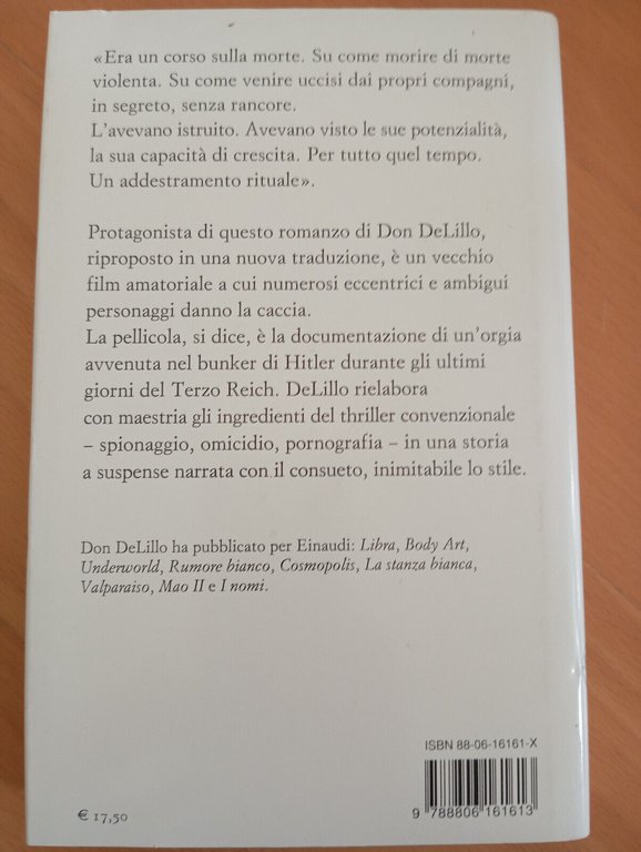 Running dog, Don Delillo, Einaudi, 2005, prima edizione supercoralli