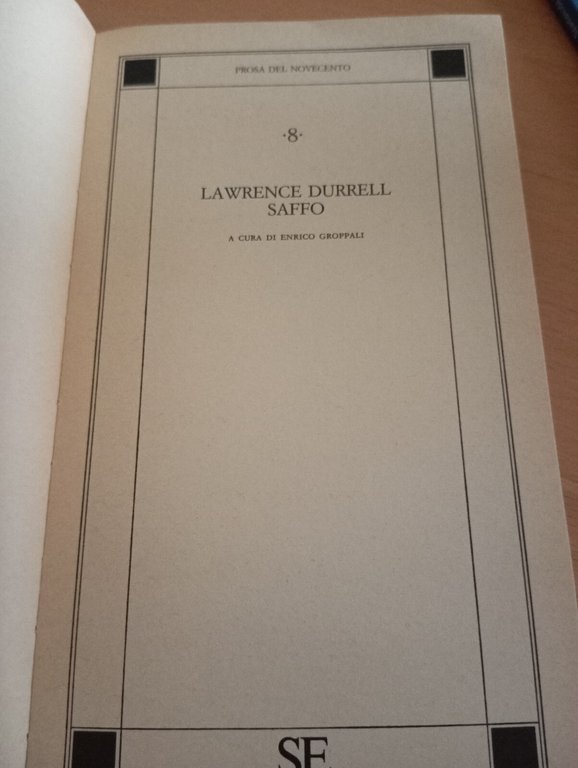 Saffo, Lawrence Durrell, SE, 1988 | Immagine Gallery 7
