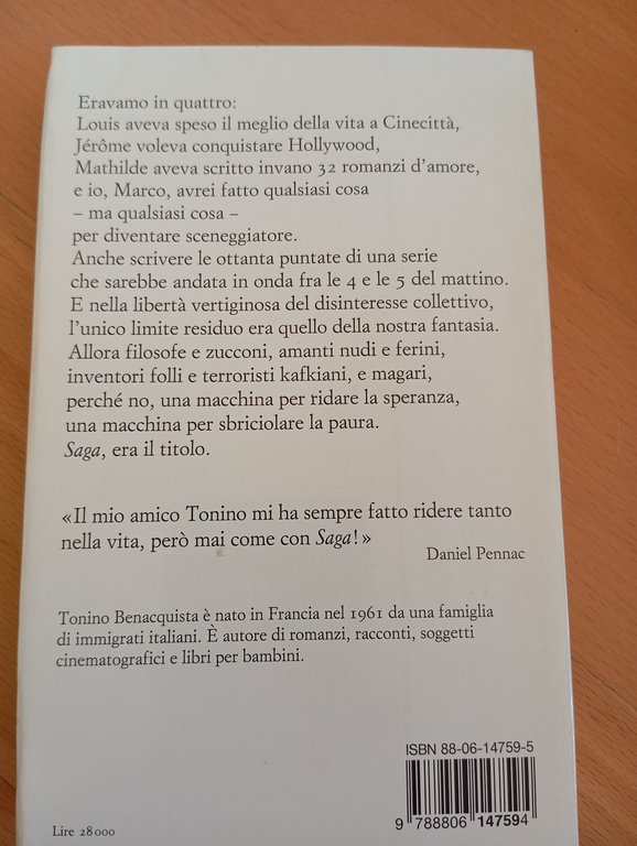 Saga, Tonino Benacquista, Einaudi, 1998