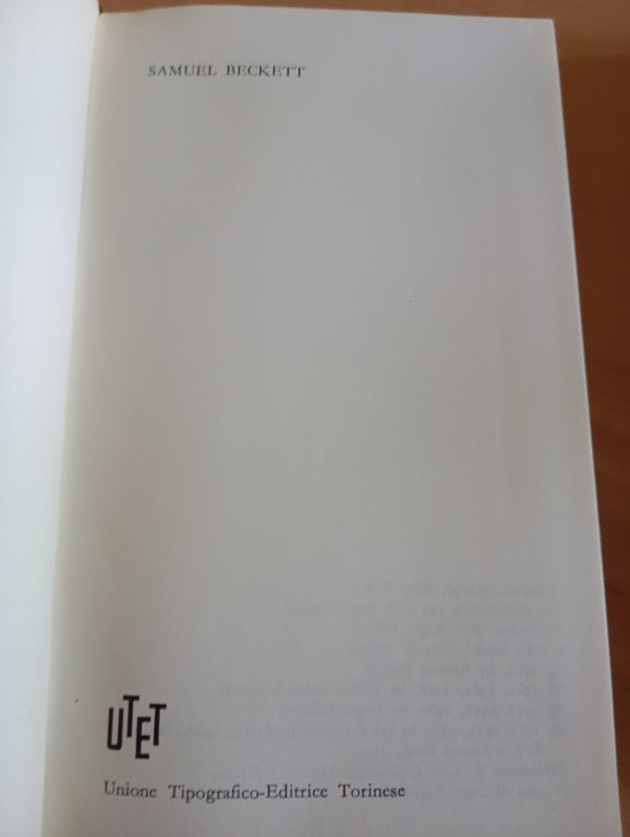 Samuel Beckett, Opere, premi Nobel UTET, 1973