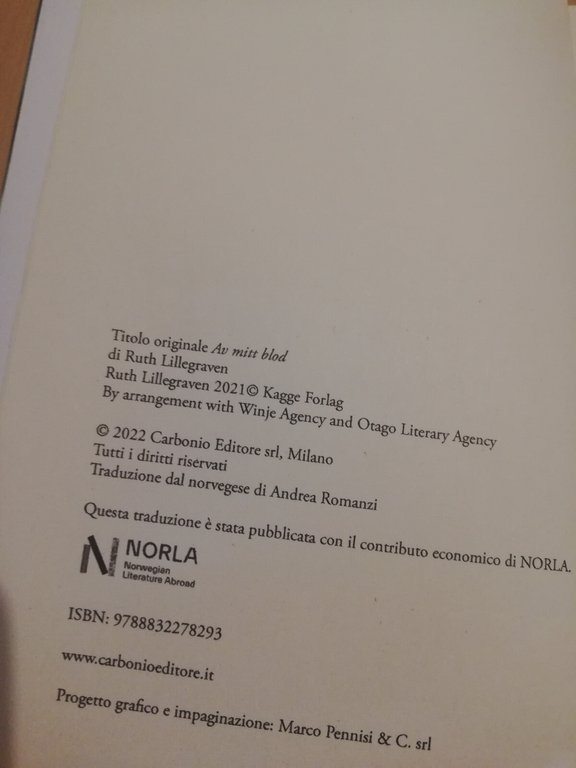 Sangue del mio sangue, Ruth Lillegraven, 2022, Carbonio editore